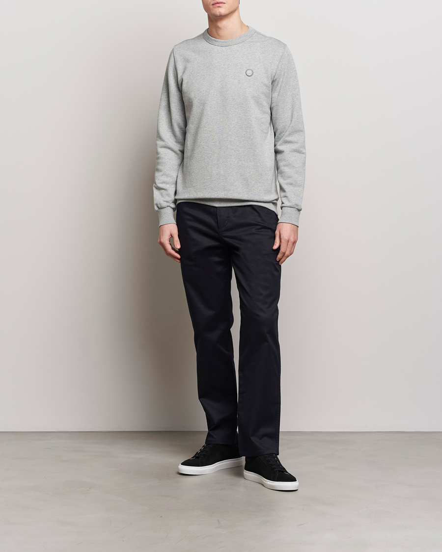 Homme | Pulls Et Tricots | KnowledgeCotton Apparel | Erik Badge Sweatshirt Grey Melange
