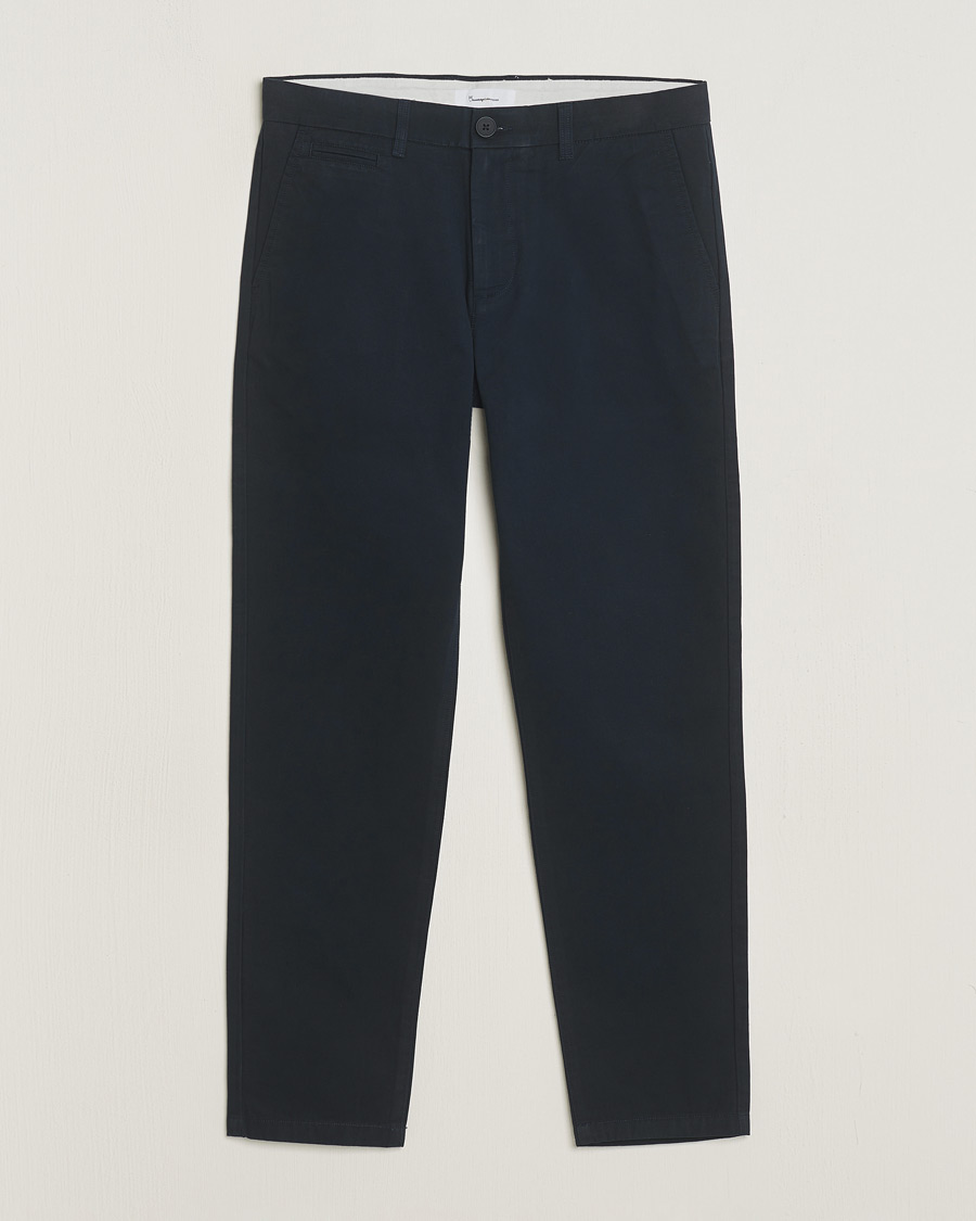 Homme | Pantalons | KnowledgeCotton Apparel | Chuck Regular Cotton Twill Chino Total Eclipse