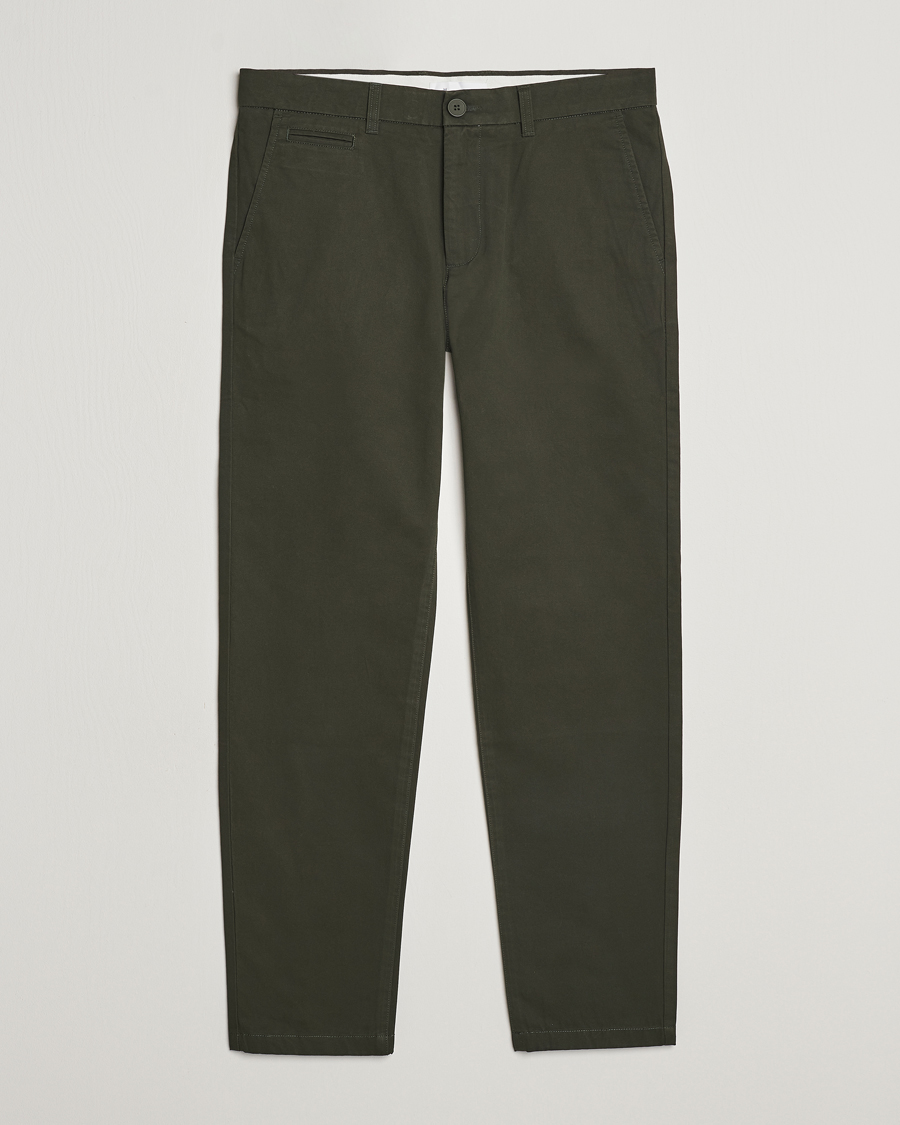 Homme | Pantalons | KnowledgeCotton Apparel | Chuck Regular Cotton Twill Chino Forest Night