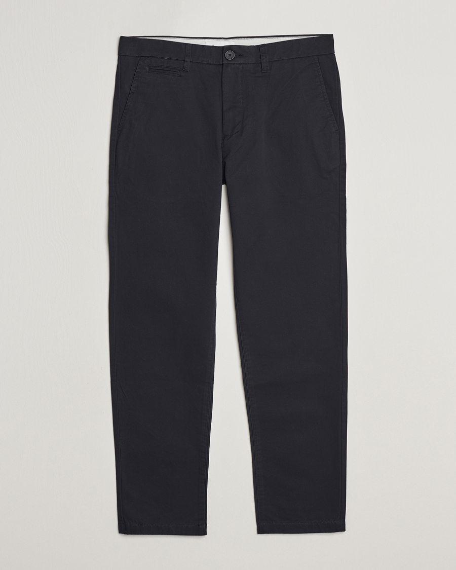 Homme | Pantalons | KnowledgeCotton Apparel | Chuck Regular Cotton Twill Chino Jet Black