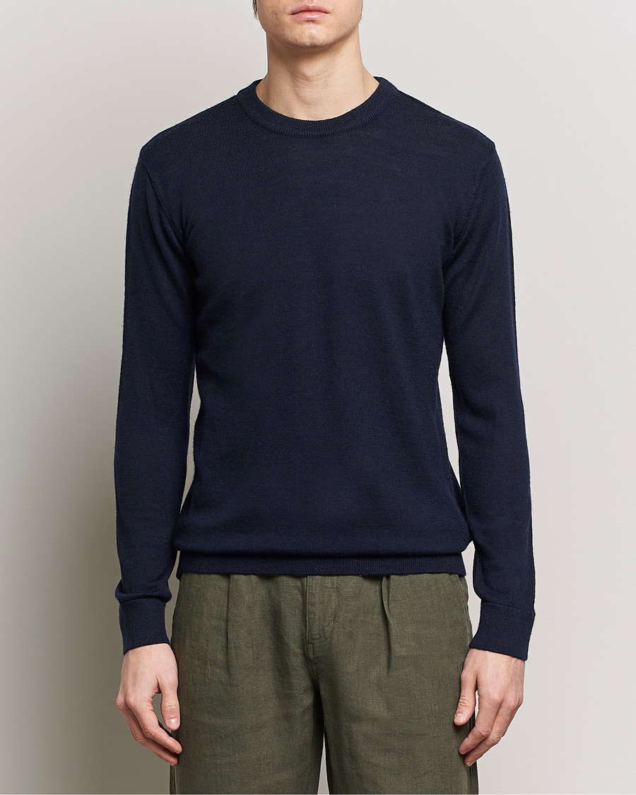Homme | Pulls À Col Rond | KnowledgeCotton Apparel | Regular Merino Knit Crew Neck Total Eclipse