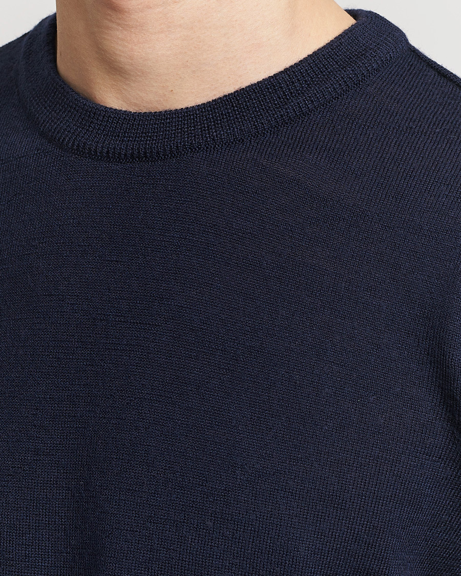 Homme | Pulls Et Tricots | KnowledgeCotton Apparel | Regular Merino Knit Crew Neck Total Eclipse