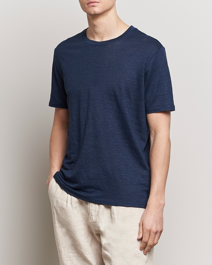 Homme | Vêtements | KnowledgeCotton Apparel | Organic Linen T-Shirt Total Eclipse
