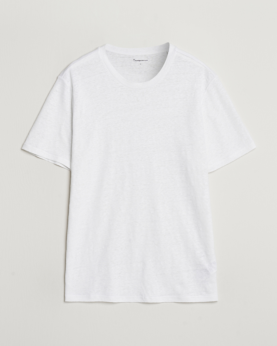 Homme | T-shirts | KnowledgeCotton Apparel | Organic Linen T-Shirt Bright White