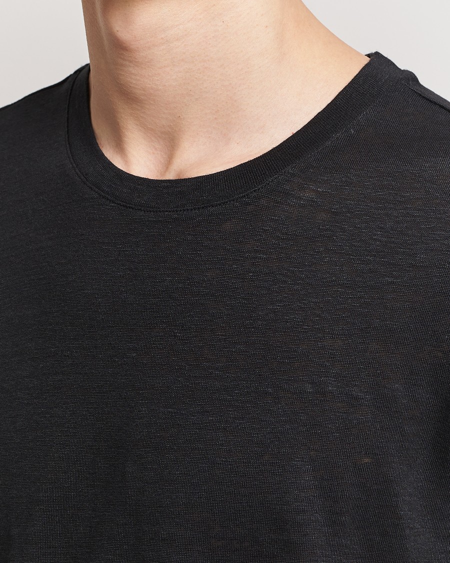 Homme | T-shirts | KnowledgeCotton Apparel | Organic Linen T-Shirt Black