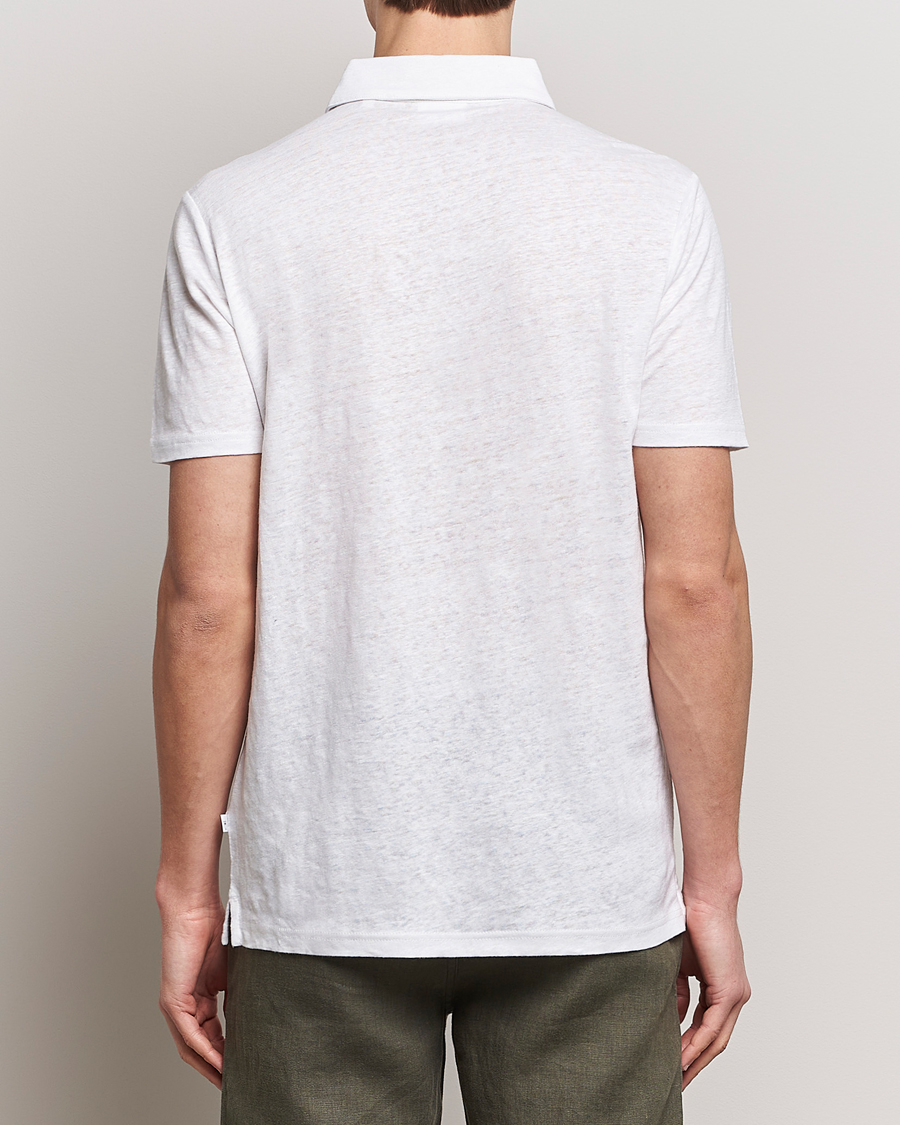 Homme | Polos | KnowledgeCotton Apparel | Regular Linen Polo Bright White