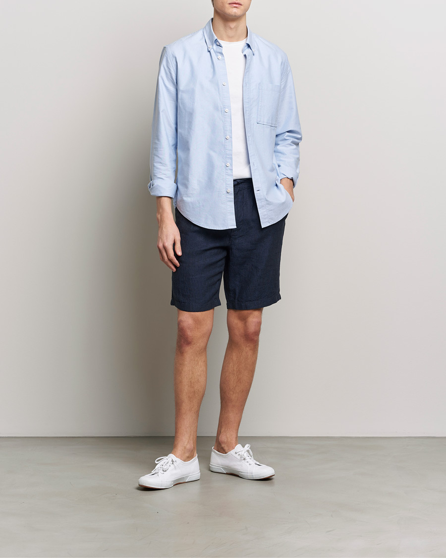 Homme | Shorts | KnowledgeCotton Apparel | Loose Linen Shorts Total Eclipse