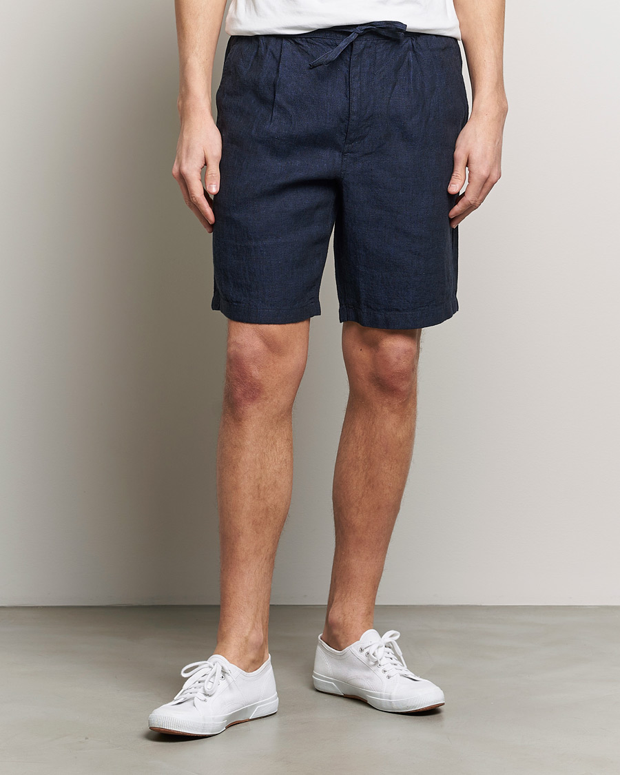 Homme | Shorts | KnowledgeCotton Apparel | Loose Linen Shorts Total Eclipse
