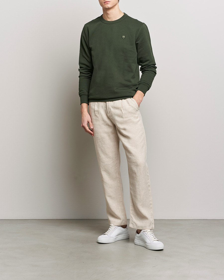 Homme | Pantalons | KnowledgeCotton Apparel | Loose Linen Pants Light Feather Grey