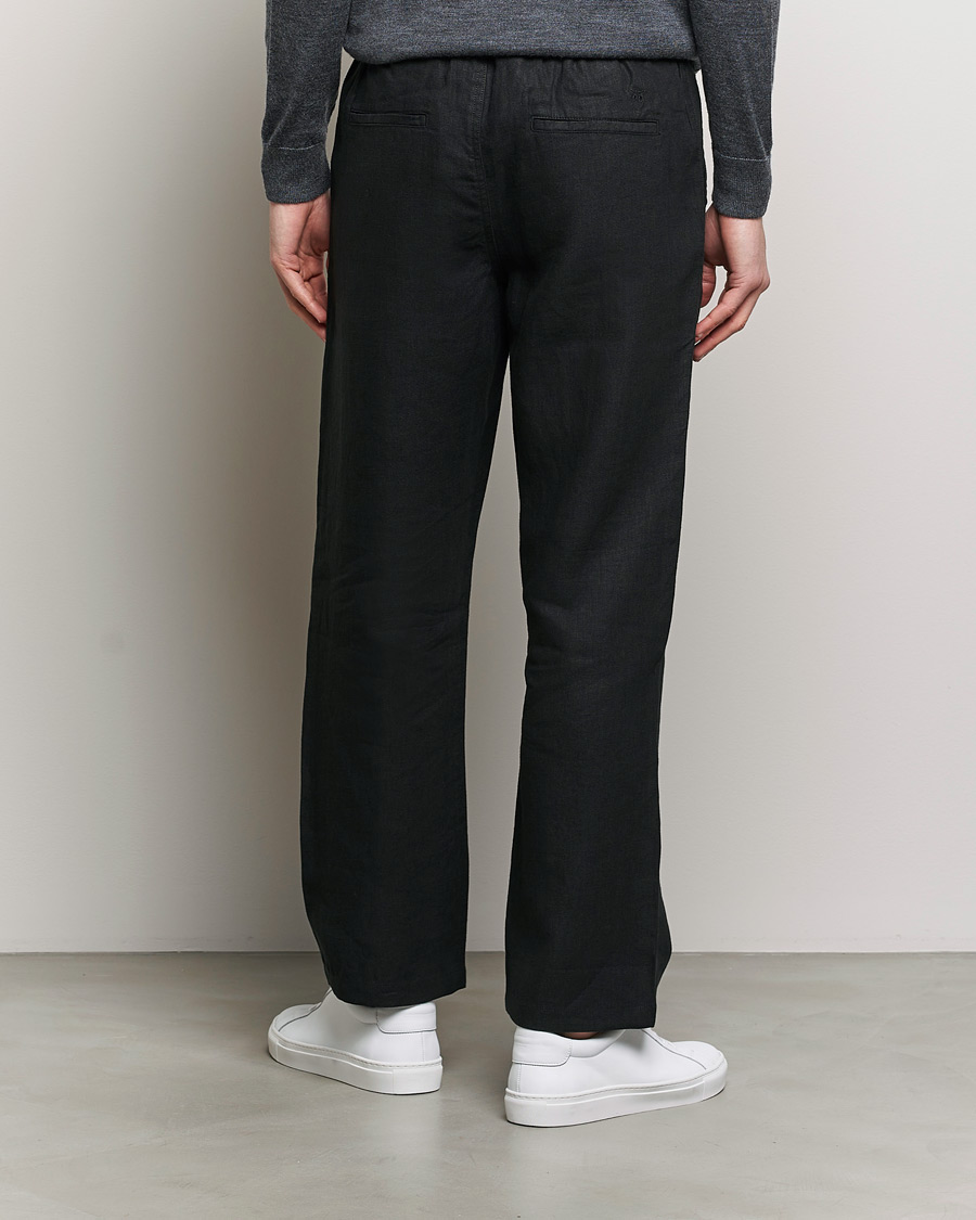 Homme | Pantalons | KnowledgeCotton Apparel | Loose Linen Pants Black