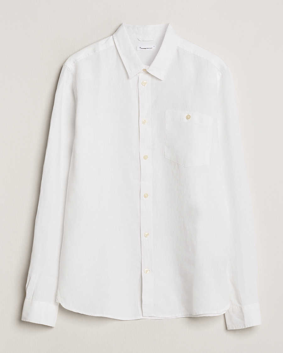 Homme | Chemises | KnowledgeCotton Apparel | Regular Linen Shirt Bright White
