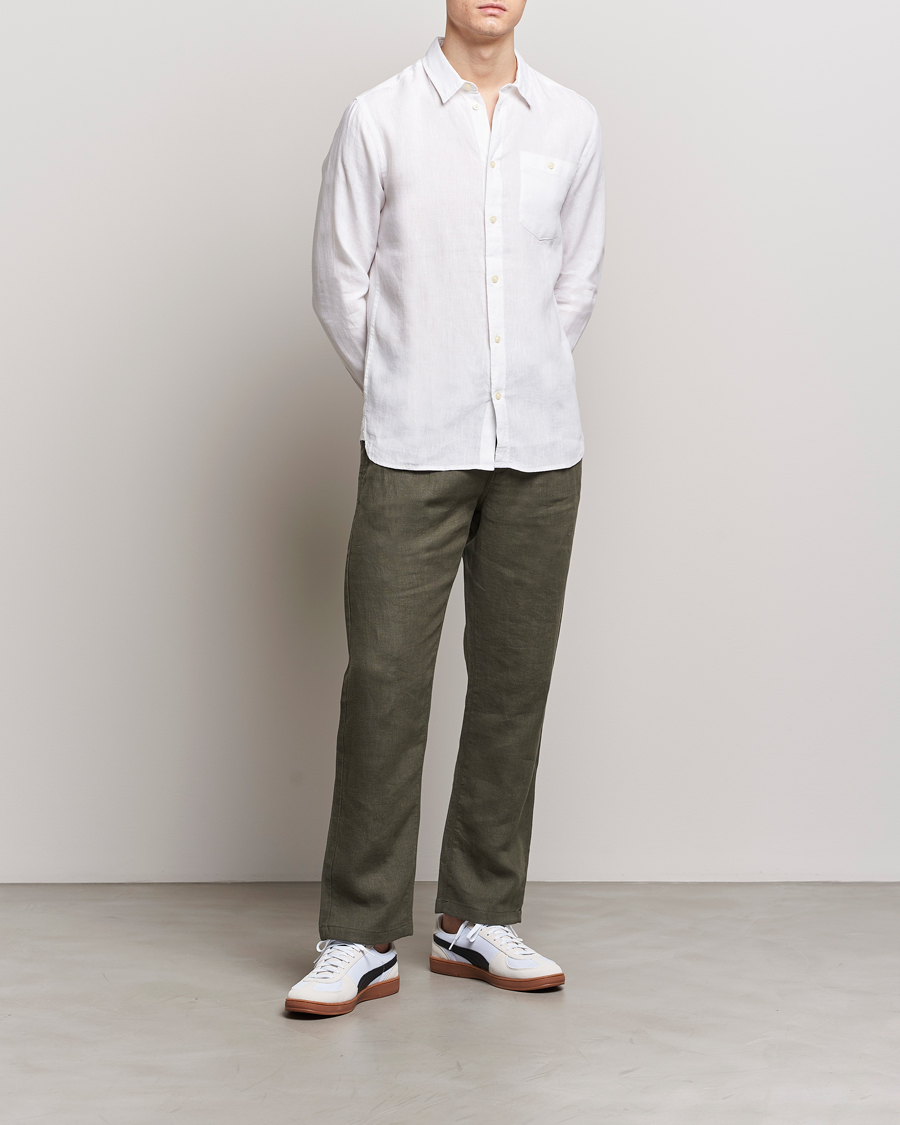 Homme | Chemises | KnowledgeCotton Apparel | Regular Linen Shirt Bright White