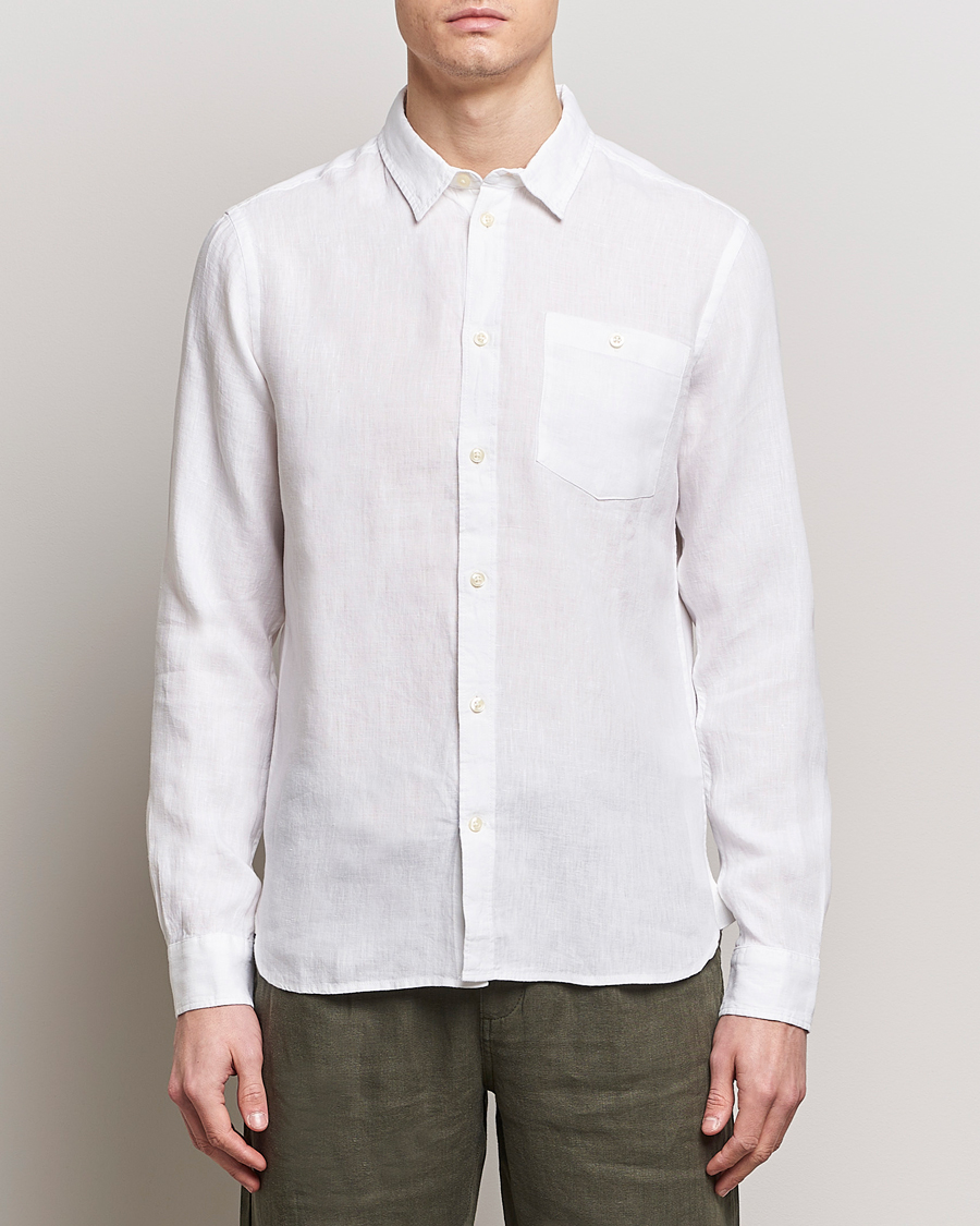 Homme | KnowledgeCotton Apparel | KnowledgeCotton Apparel | Regular Linen Shirt Bright White