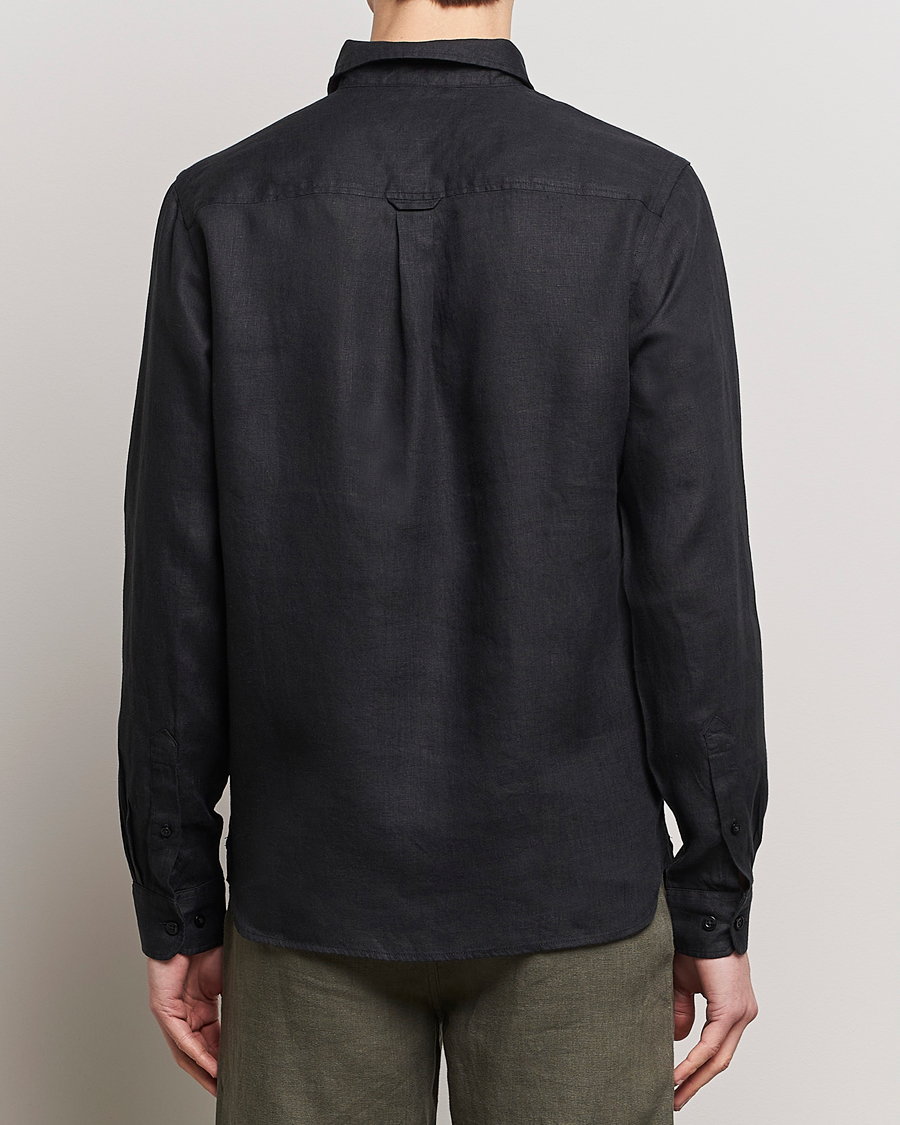 Homme | Chemises | KnowledgeCotton Apparel | Regular Linen Shirt Black