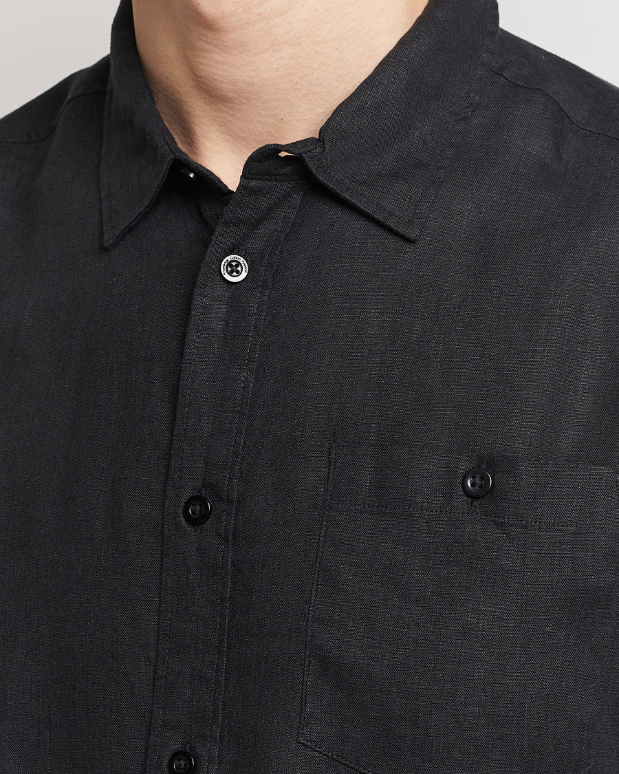 Homme | Chemises | KnowledgeCotton Apparel | Regular Linen Shirt Black
