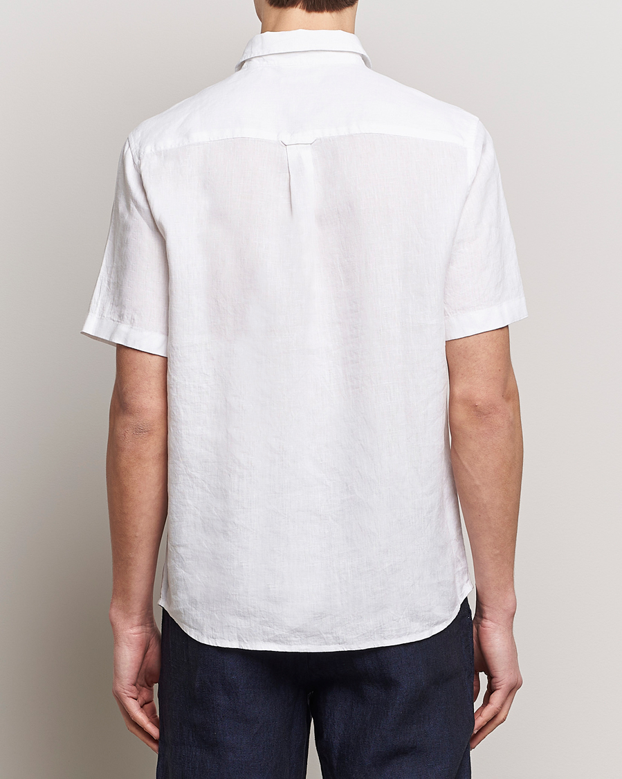 Homme | Chemises | KnowledgeCotton Apparel | Regular Short Sleeve Linen Shirt Bright White