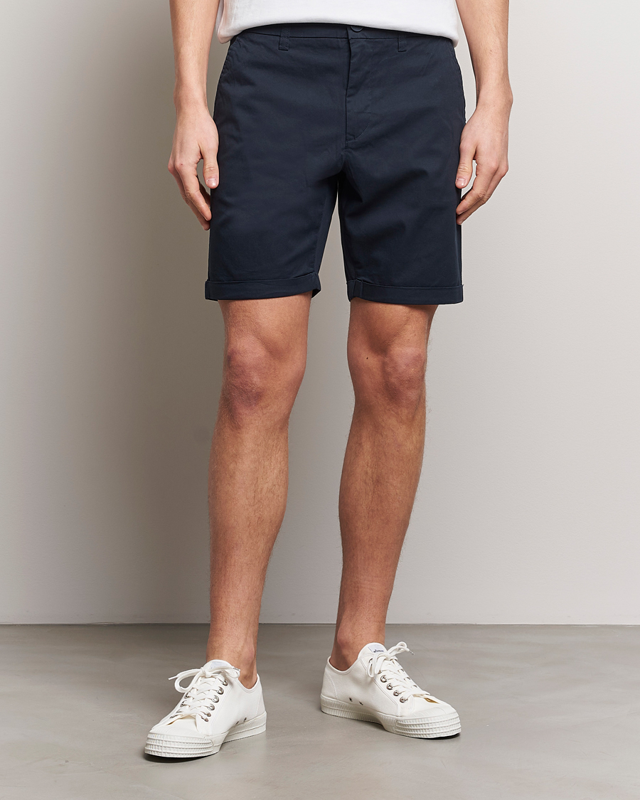 Homme | Vêtements | KnowledgeCotton Apparel | Regular Chino Poplin Shorts Total Eclipse