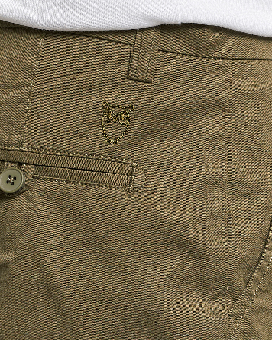 Homme | Shorts | KnowledgeCotton Apparel | Regular Chino Poplin Shorts Burned Olive