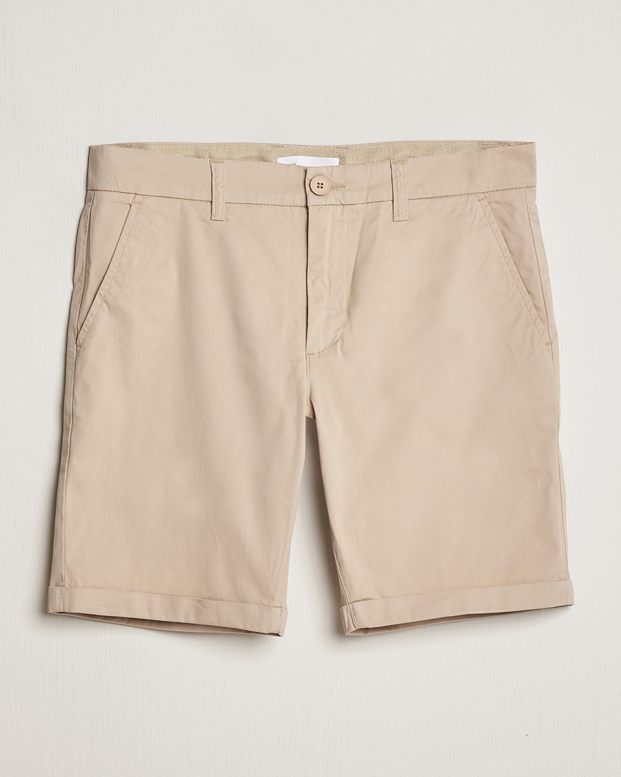 Homme | Shorts | KnowledgeCotton Apparel | Regular Chino Poplin Shorts Light Feather Grey