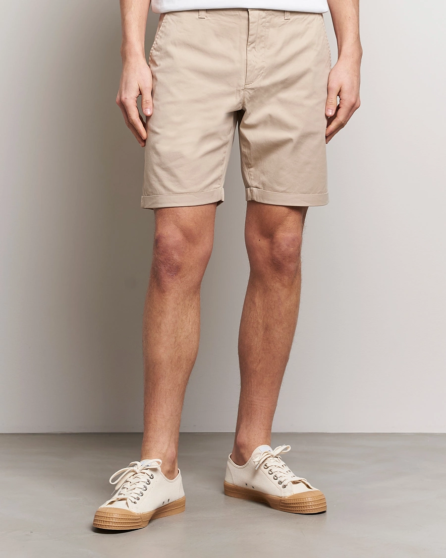 Homme | Vêtements | KnowledgeCotton Apparel | Regular Chino Poplin Shorts Light Feather Grey