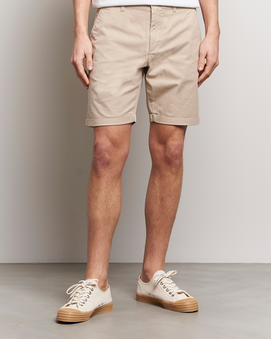 Homme | Shorts | KnowledgeCotton Apparel | Regular Chino Poplin Shorts Light Feather Grey