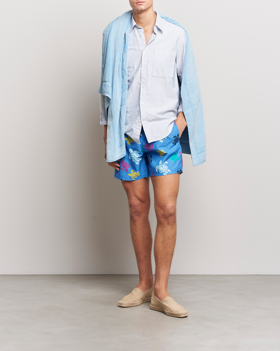 Homme | Maillots De Bain | Vilebrequin | Moorea Tortues Swim Shorts Blue