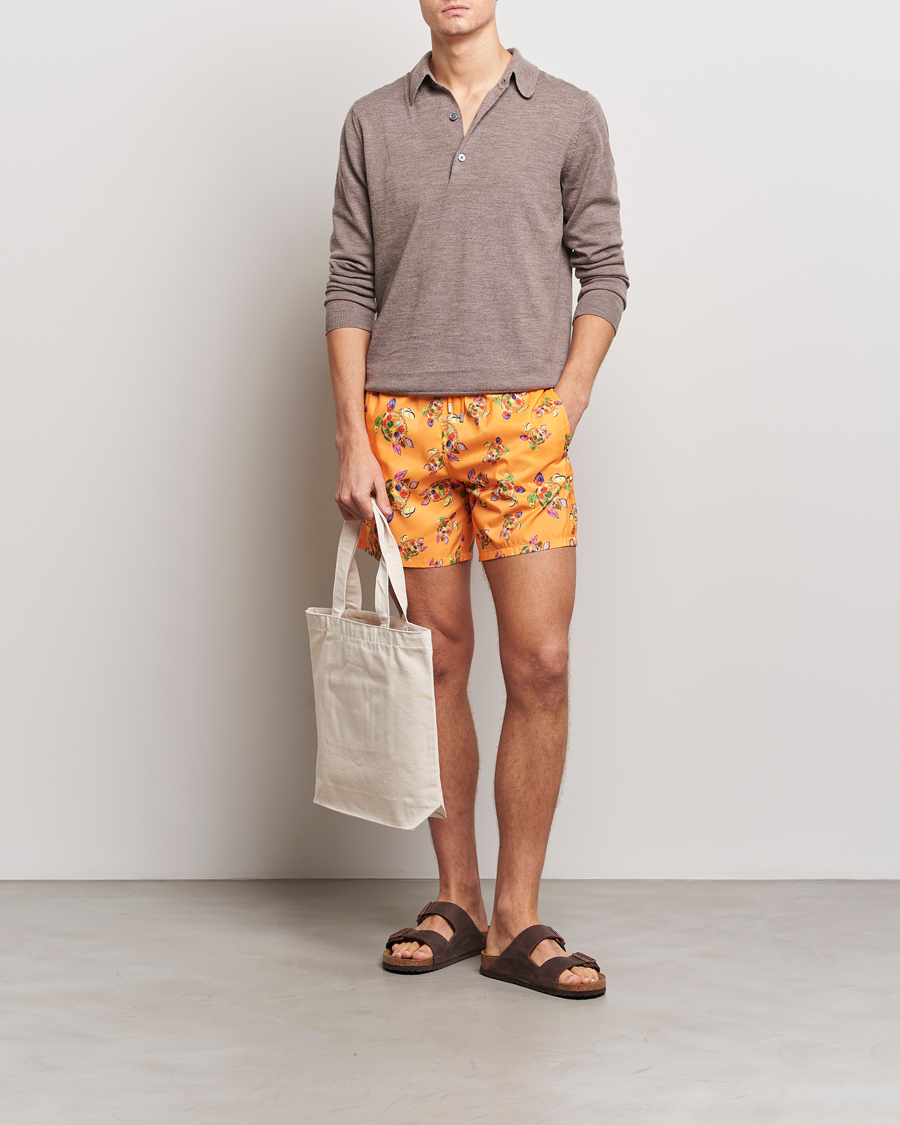 Homme | Maillots De Bain | Vilebrequin | Mahina Rataturtles Swim Shorts Carotte