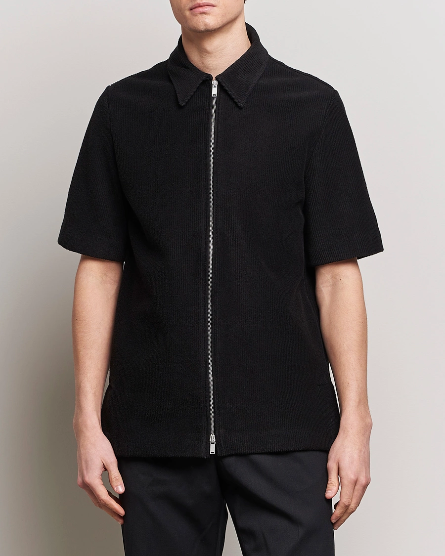 Homme |  | Jil Sander | Full Zip Camp Shirt Black
