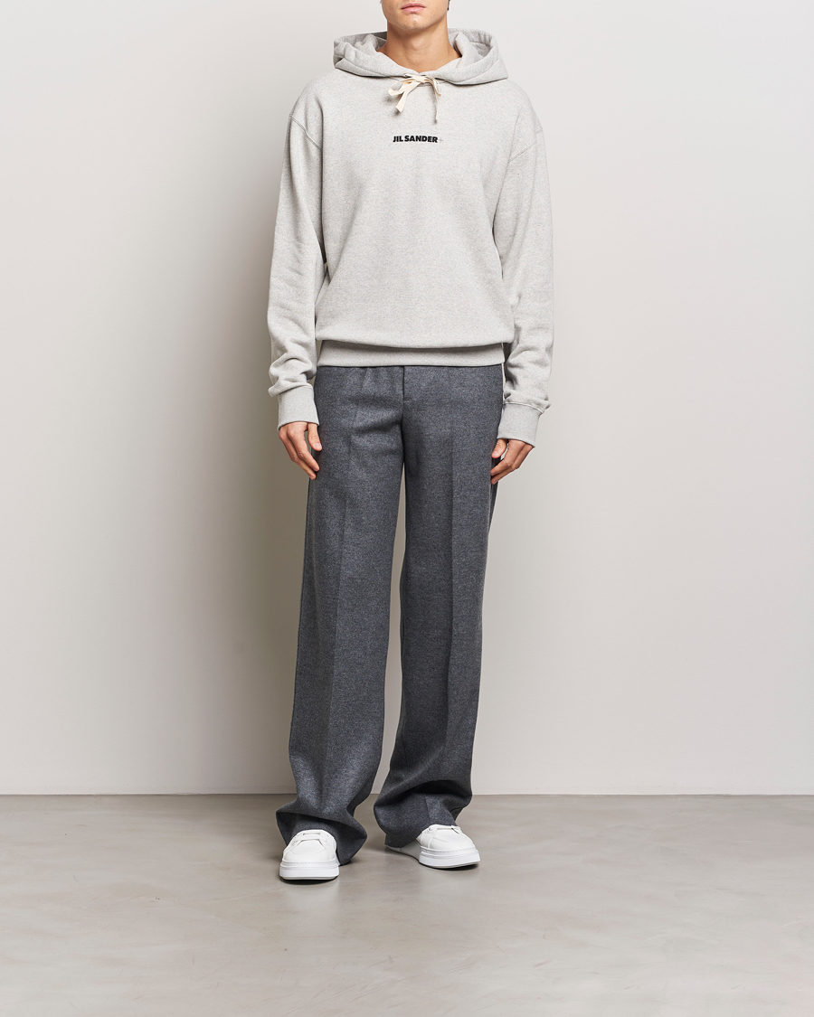 Homme | Pulls Et Tricots | Jil Sander | Small Logo Cotton Hoodie Light Grey