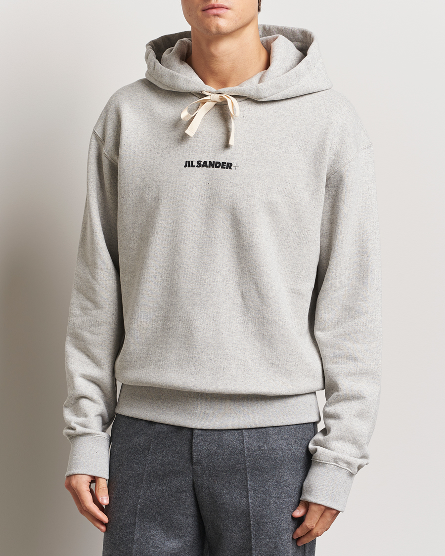 Homme | Pulls Et Tricots | Jil Sander | Small Logo Cotton Hoodie Light Grey