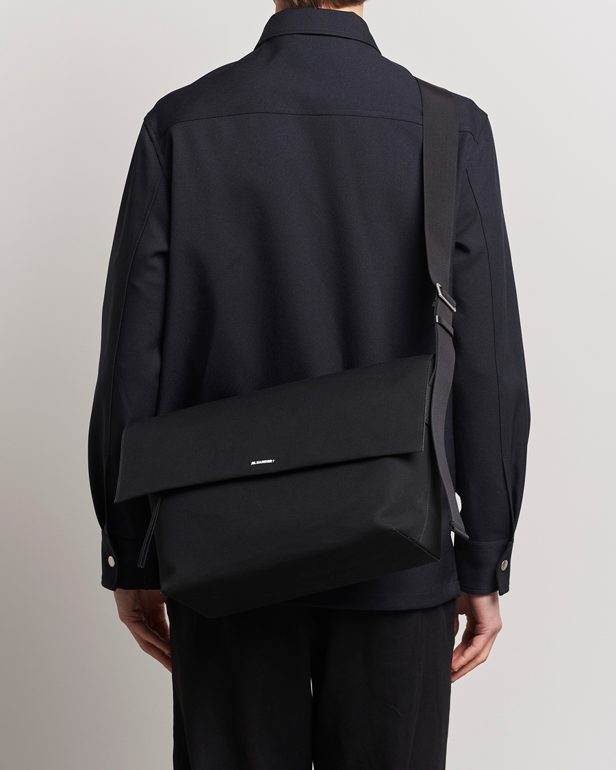 Homme |  | Jil Sander | Canvas/Leather Cross Body Bag Black