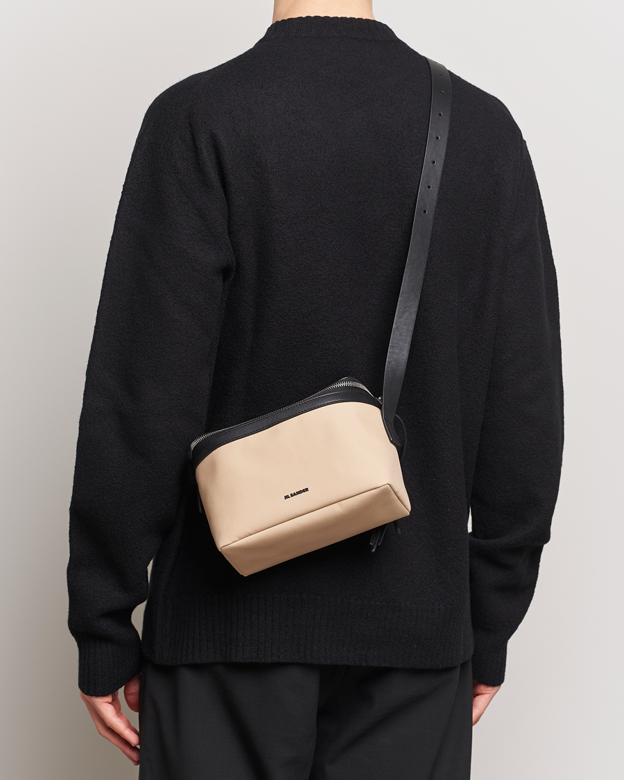Homme | Jil Sander Cotton/Nappa Cross Body Bag Dark Sand | Jil Sander | Cotton/Nappa Cross Body Bag Dark Sand