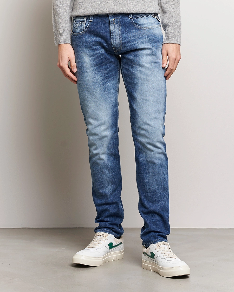 Men |  | Replay | Anbass Stretch Jeans Medium Blue