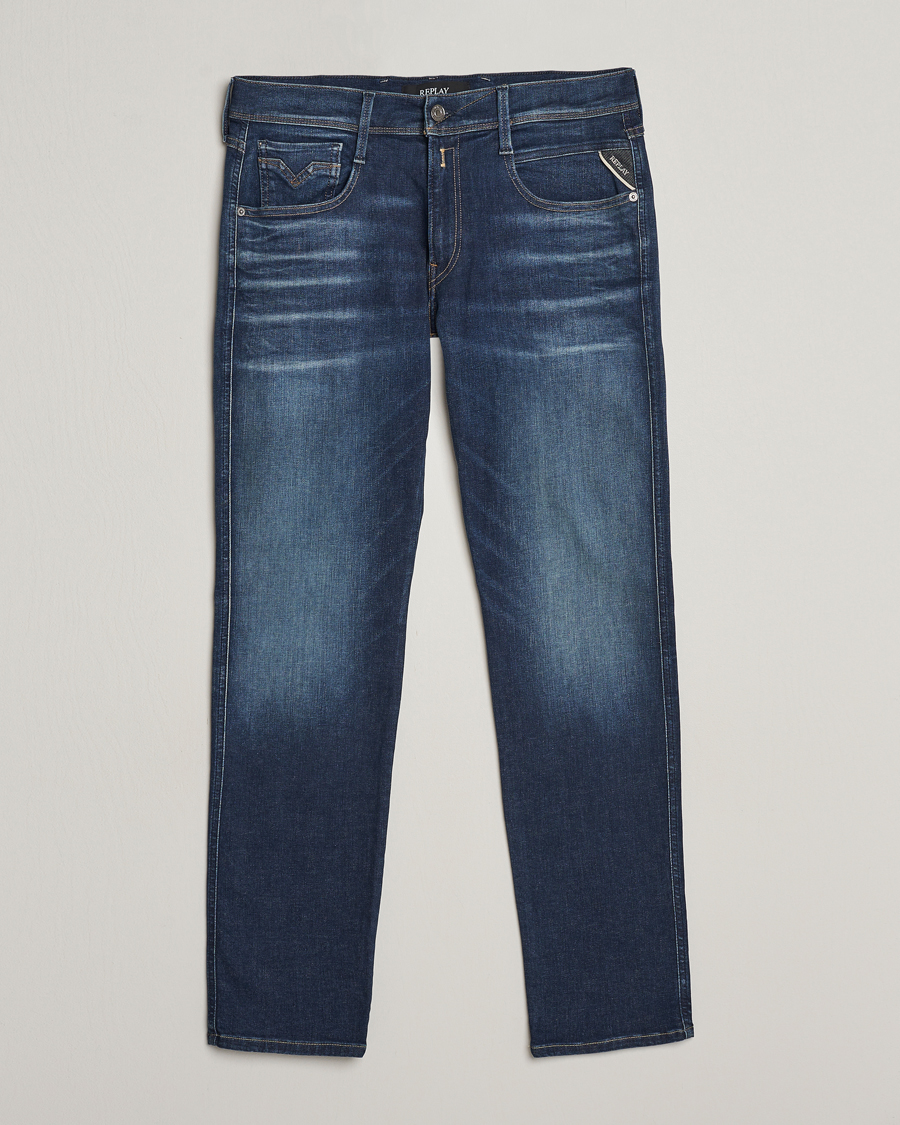 Homme | Jeans | Replay | Anbass Hyperflex Dust Wash Jeans Dark Blue