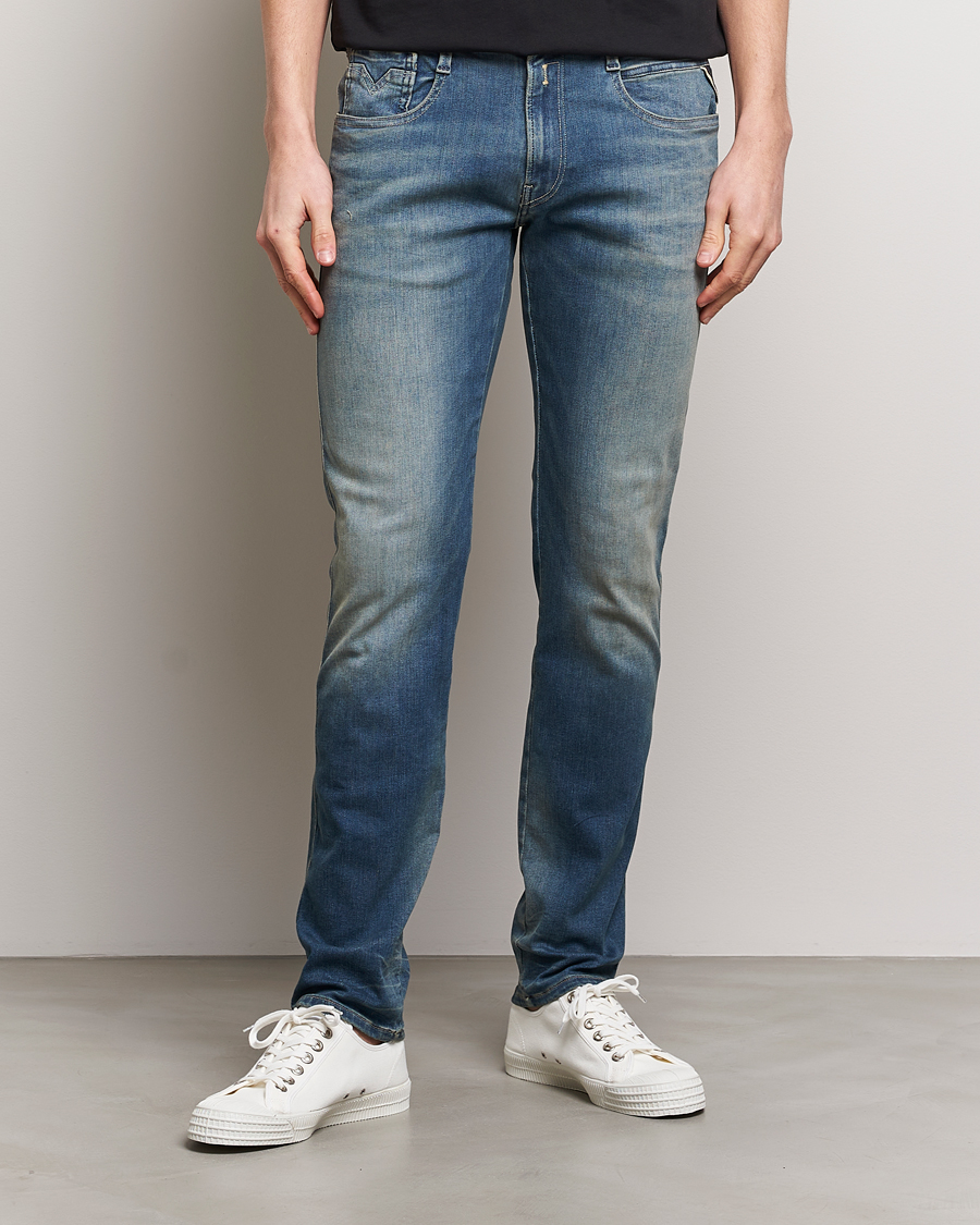 Homme | Vêtements | Replay | Anbass Hyperflex Dust Wash Jeans Medium Blue