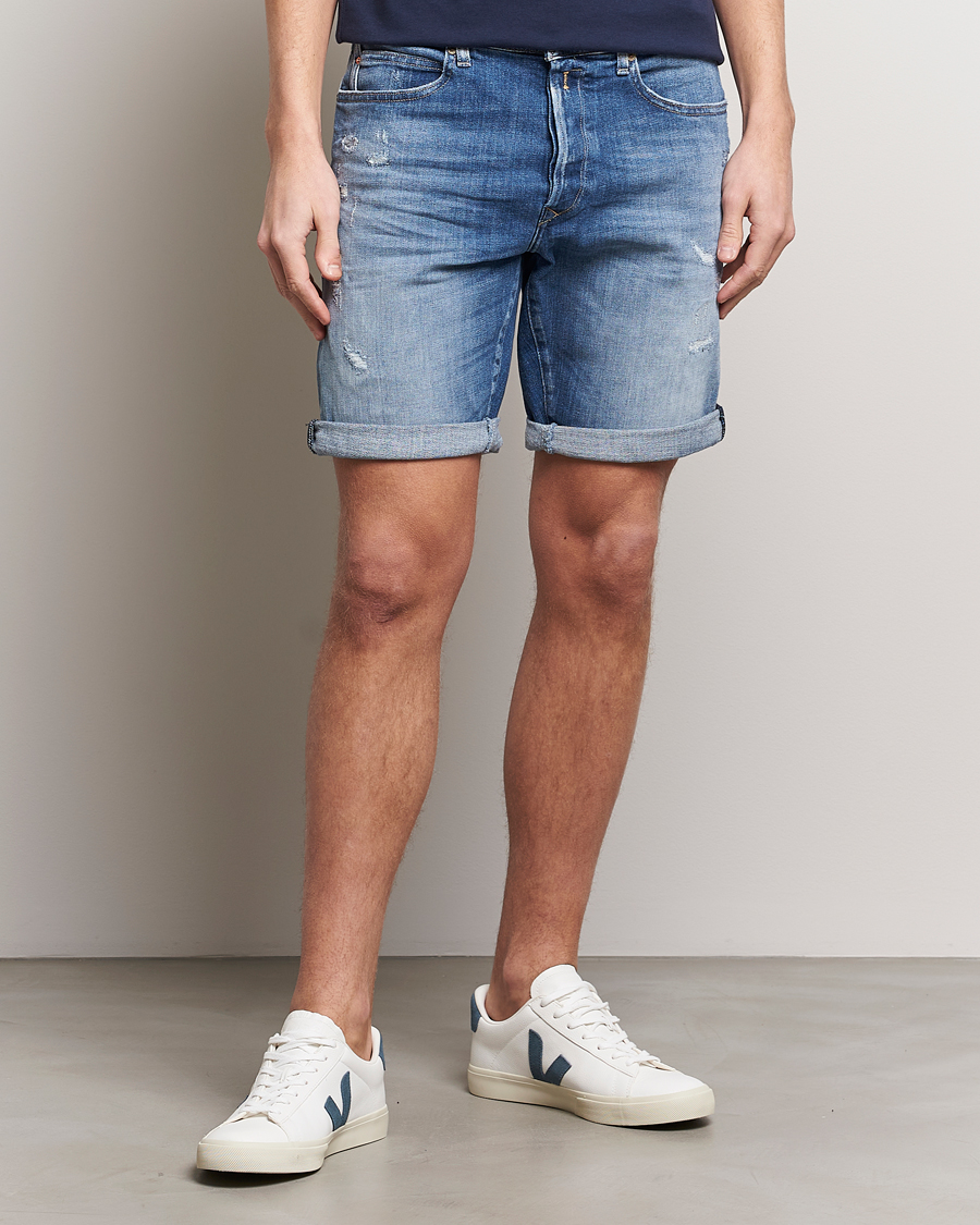 Homme | Shorts | Replay | RBJ901 10 Year Wash Denim Shorts Medium Blue