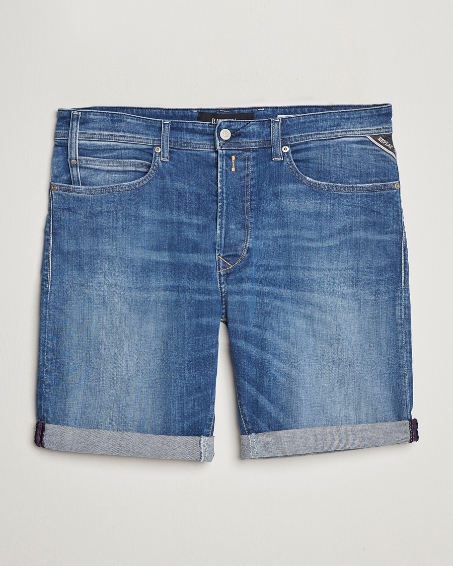 Homme | Shorts | Replay | RBJ981 Super Stretch Bio Denim Shorts Medium Blue