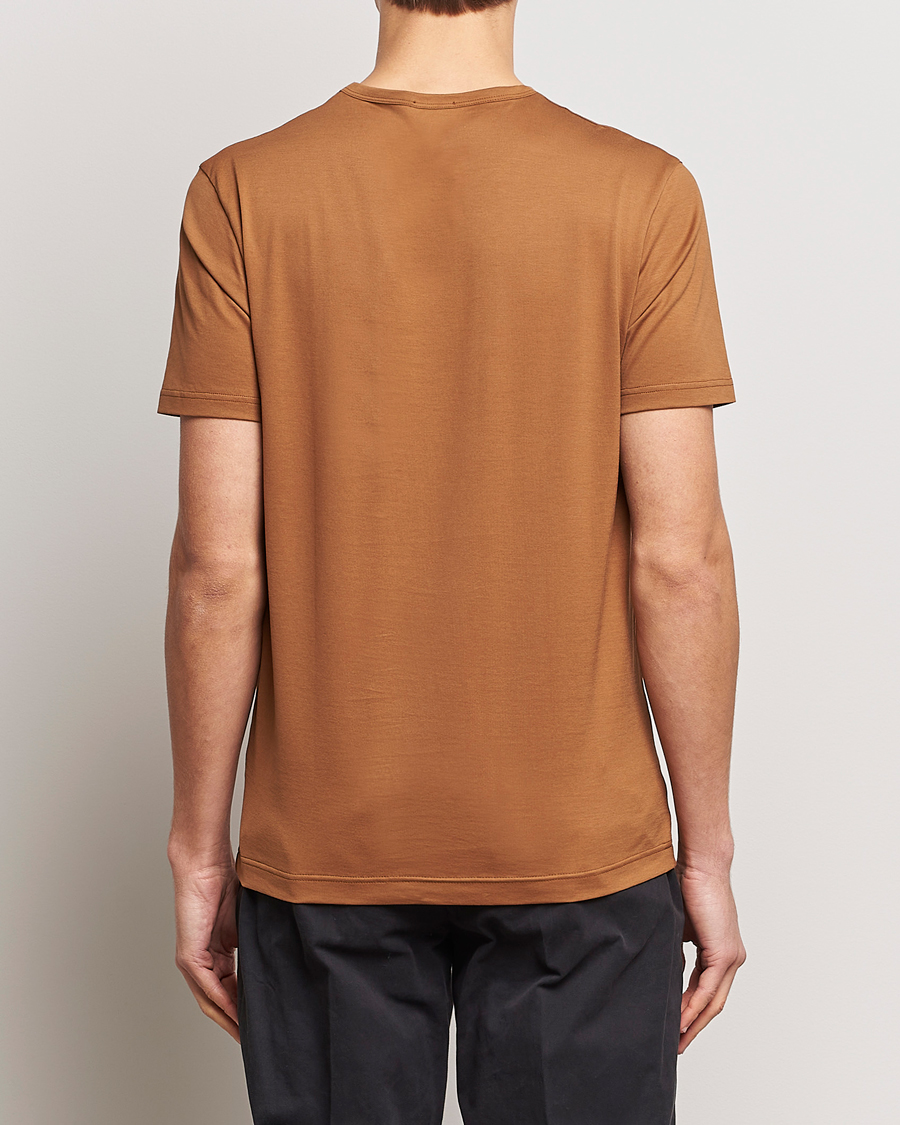 Homme | T-shirts | Sunspel | Crew Neck Cotton Tee Dark Camel