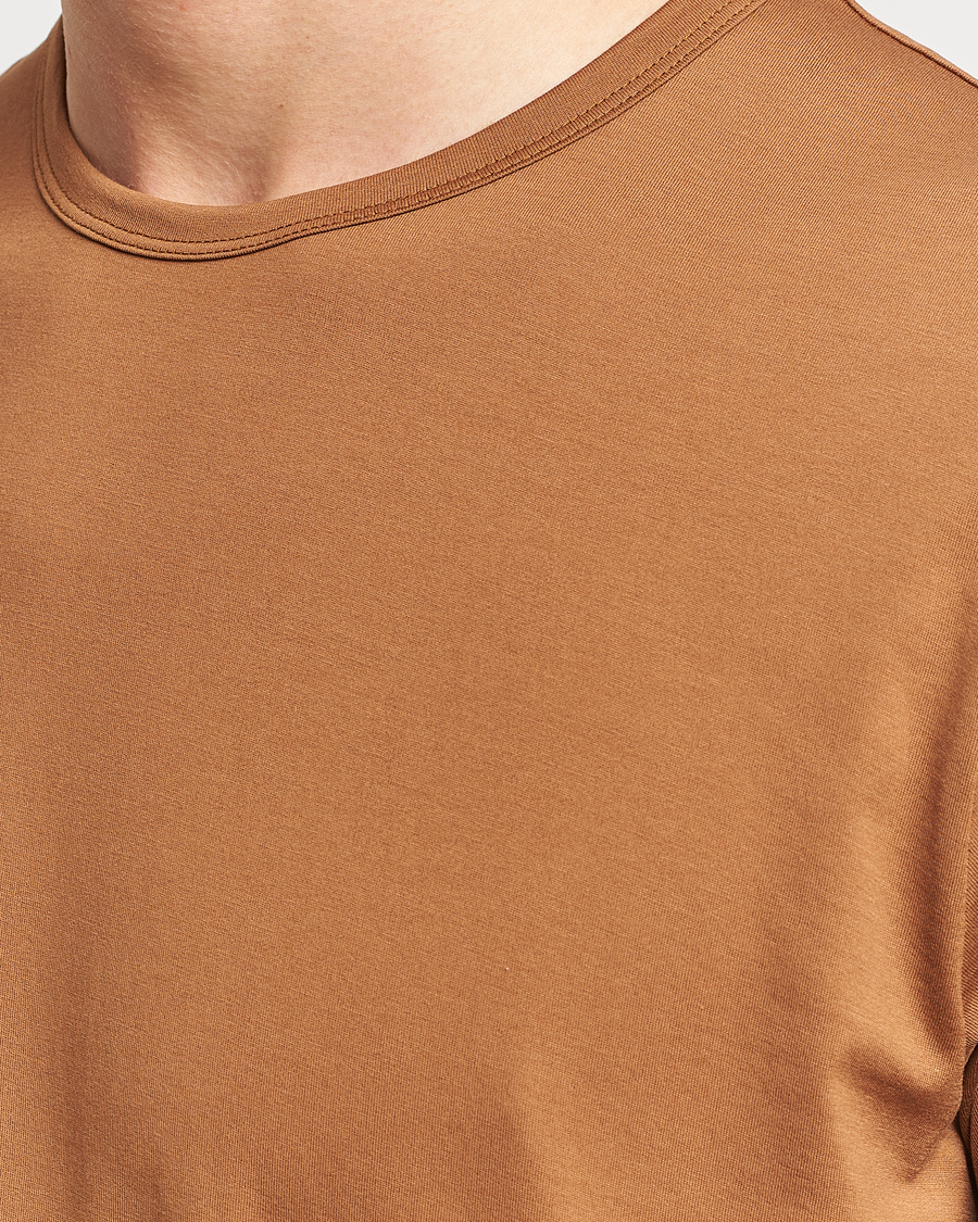 Homme | T-shirts | Sunspel | Crew Neck Cotton Tee Dark Camel