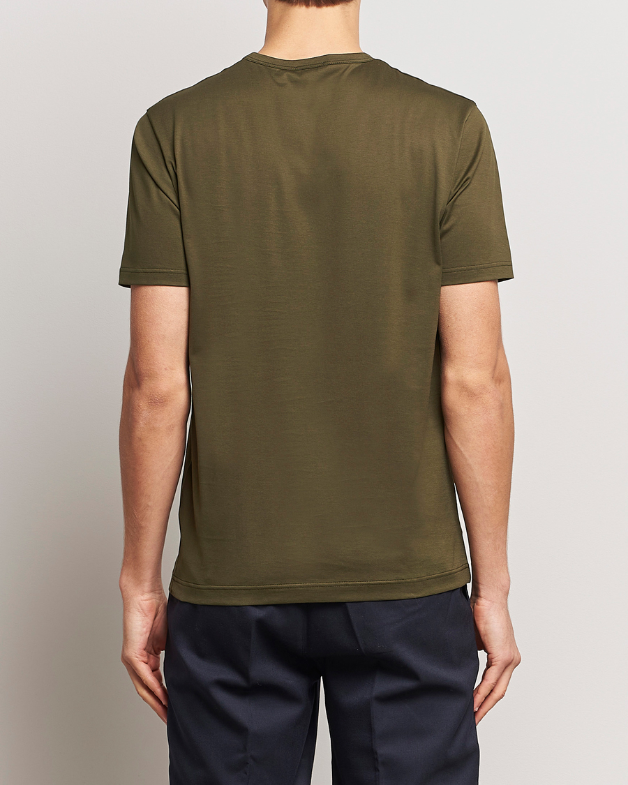 Homme | T-shirts | Sunspel | Crew Neck Cotton Tee Dark Olive