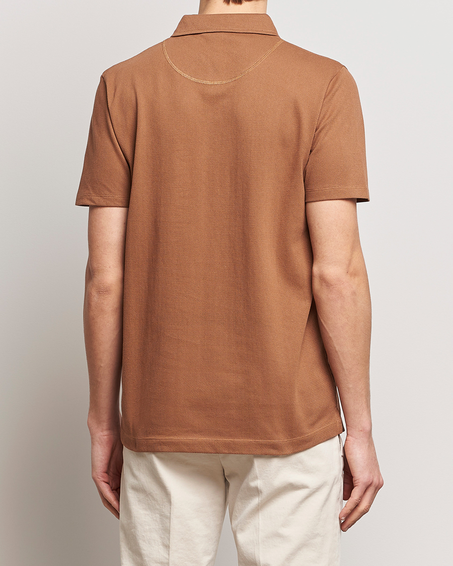 Homme | Polos | Sunspel | Riviera Polo Shirt Dark Camel