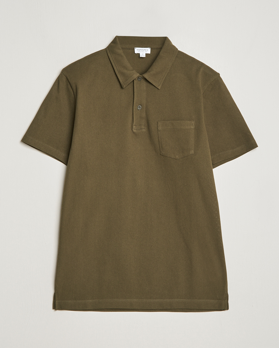 Homme | Polos | Sunspel | Riviera Polo Shirt Dark Olive