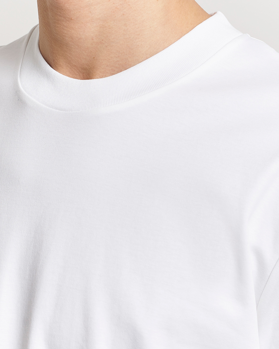 Homme | T-shirts | Sunspel | Heavyweight Mock Neck T-Shirt White