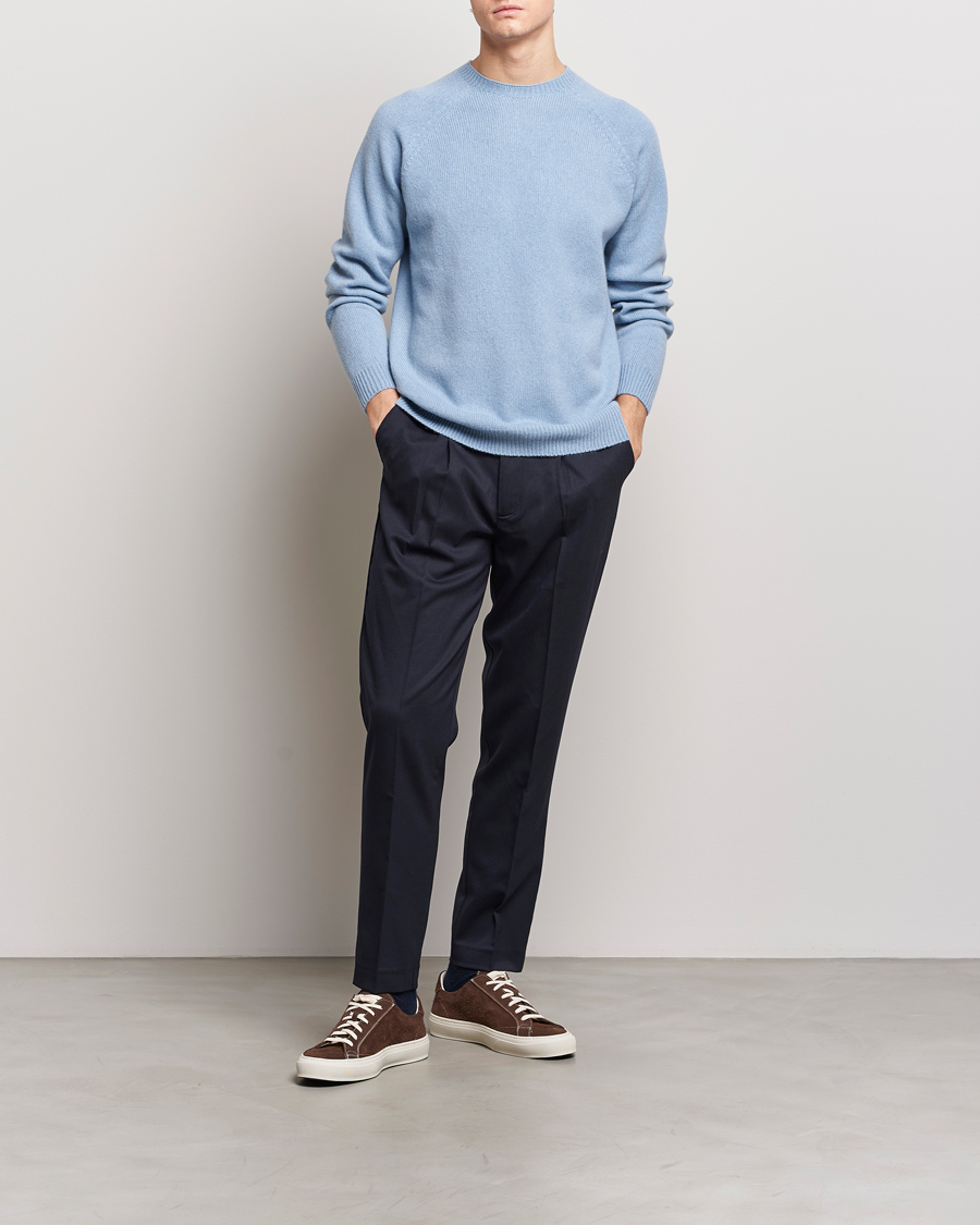 Homme | Pulls Et Tricots | Sunspel | Lambswool Crew Neck Sky Blue