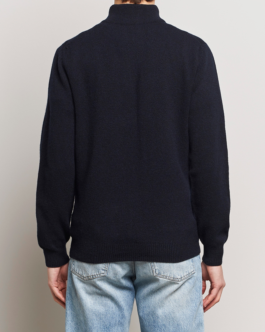 Homme | Pulls Et Tricots | Sunspel | Lambswool Half-Zip Dark Navy Mouline