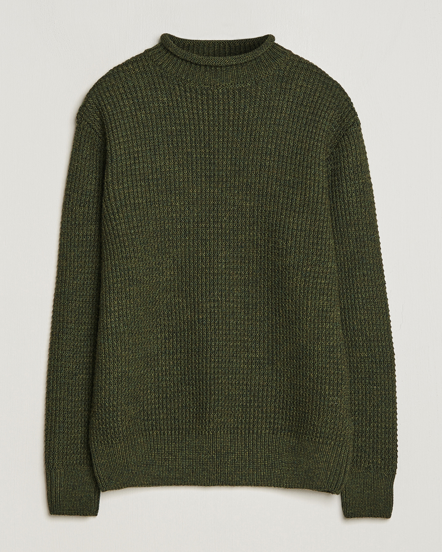 Homme | Pulls Et Tricots | Sunspel | Fisherman Merino Wool Jumper Dark Olive