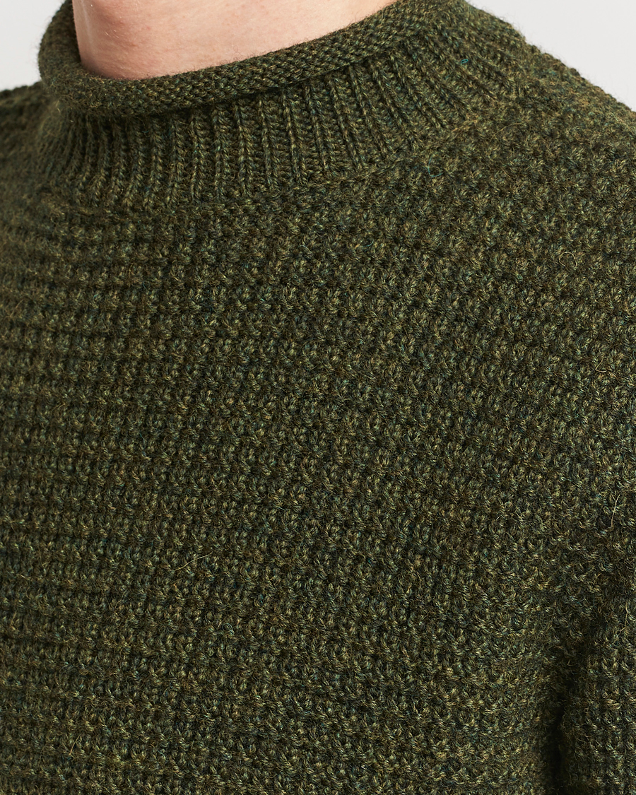 Homme | Pulls Et Tricots | Sunspel | Fisherman Merino Wool Jumper Dark Olive
