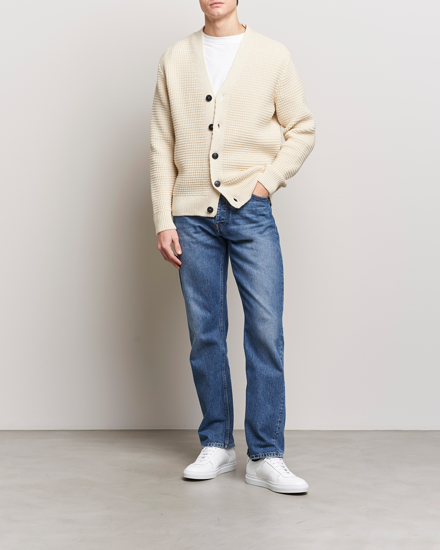 Homme | Pulls Et Tricots | Sunspel | Fisherman Merino Wool Cardigan Ecru