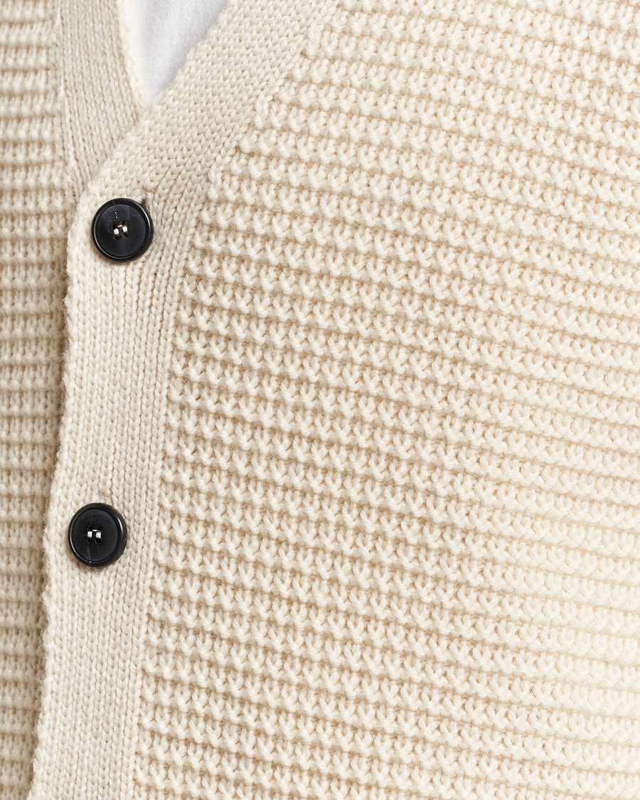 Homme | Pulls Et Tricots | Sunspel | Fisherman Merino Wool Cardigan Ecru