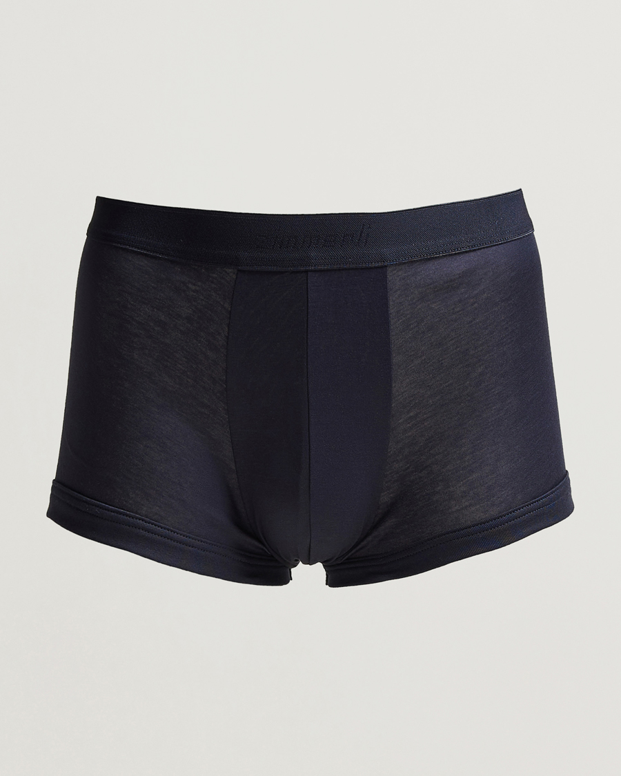 Homme | Sous-Vêtements Et Chaussettes | Zimmerli of Switzerland | Sea Island Cotton Boxer Briefs Navy